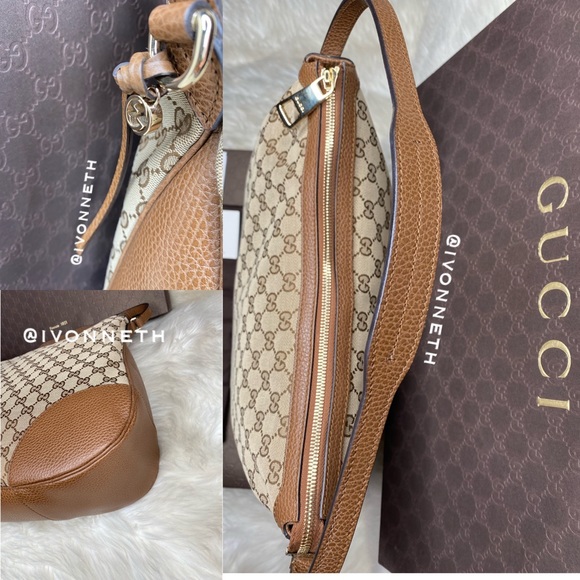 BIG HOBO GUCCI Bree Original GG Canvas Hobo Bag, Tan/Browns - Picture 7 of 13